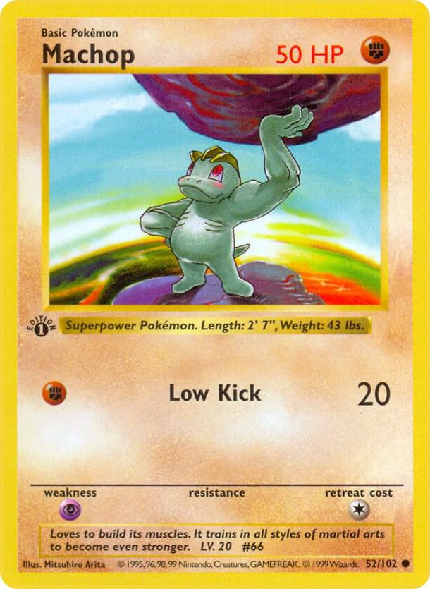 Machop 052102 Pokémon Base Set Shadowless Raw