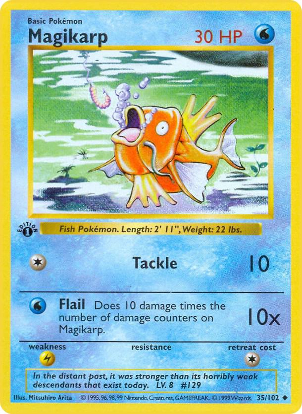 Magikarp 35/102 Pokémon Base Set Shadowless Raw