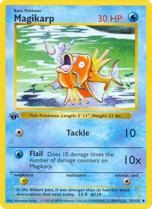 Magikarp 35/102 Pokémon Base Set Shadowless Raw
