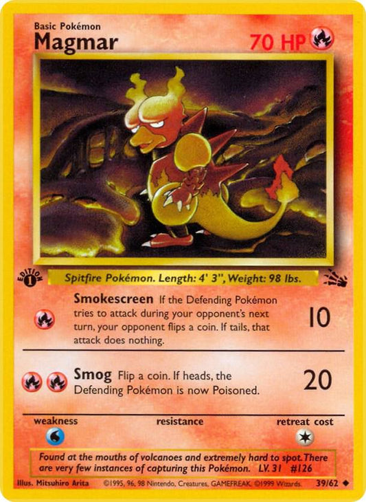 Magmar 39/62 Pokémon Fossil Raw