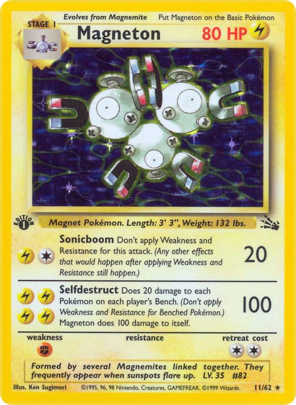 Magneton Holo 11/62 Pokémon Fossil Raw