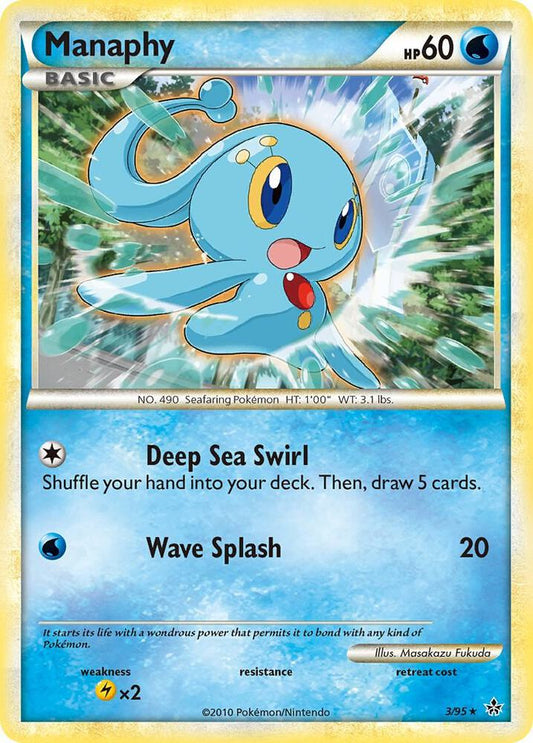 Manaphy 3/95 Reverse Holo Pokémon HeartGold & SoulSilver Unleashed Raw