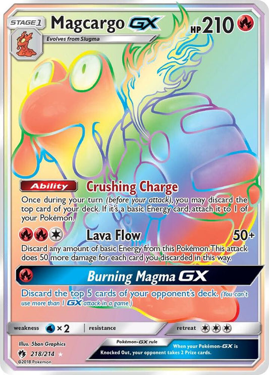 Marcargo GX Rainbow SR 218/214 Pokémon Sun & Moon Lost Thunder Raw