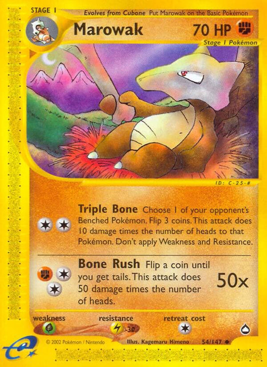 Marowak 54/147 Pokémon E-Series Aquapolis Raw