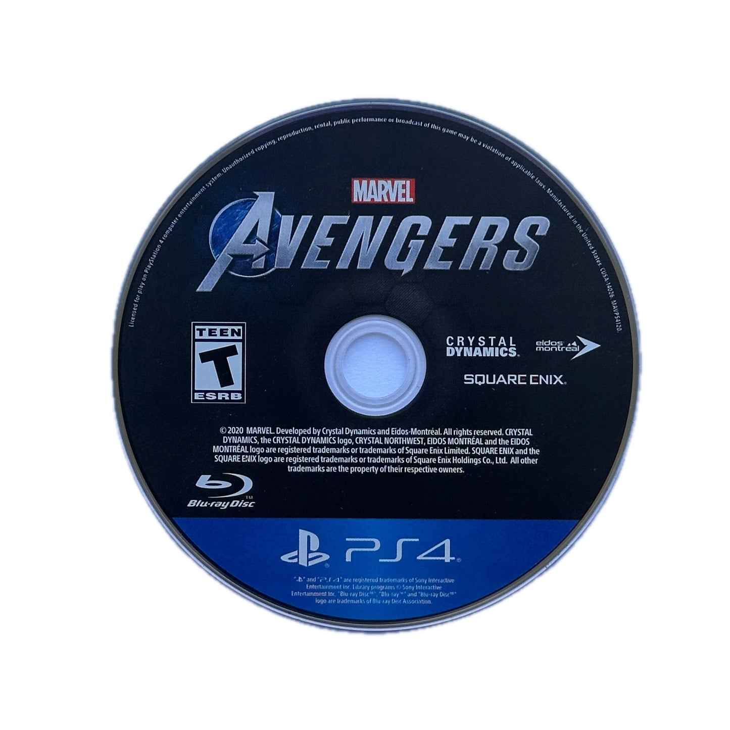 Marvel The Avengers Sony PS4 Playstation 4 Loose Disc