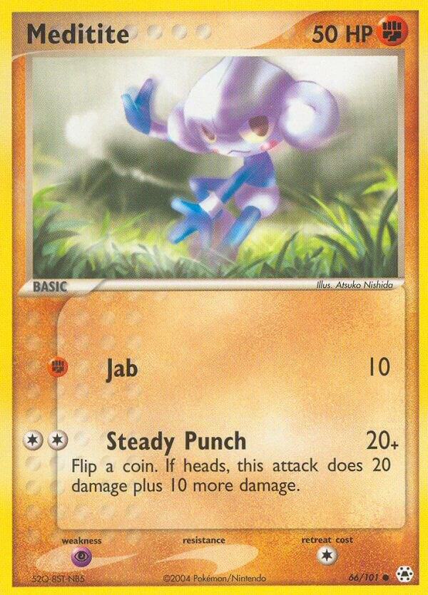 Meditite 66/101 Reverse Holo Pokémon EX Hidden Legends Raw
