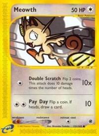 Meowth 121/165 Reverse Holo Pokémon E-Series Expedition Raw