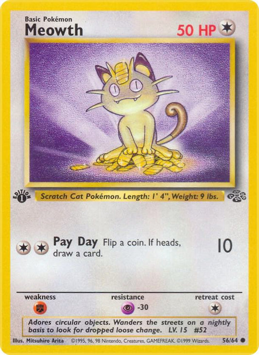 Meowth 56/64 Pokémon Jungle Raw