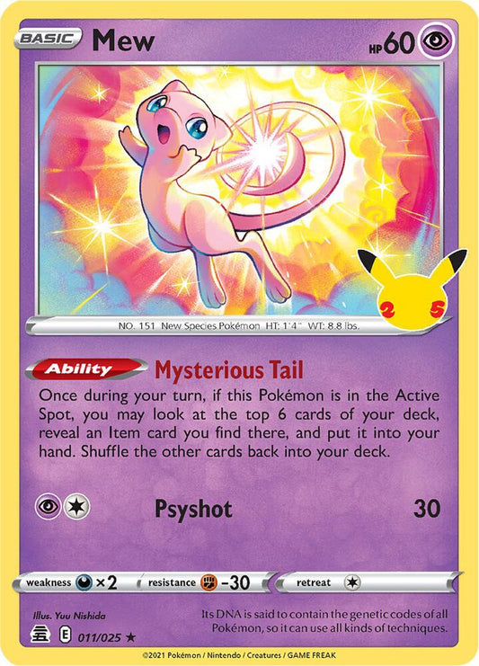Mew Holo 11/25 Pokémon Celebrations Raw