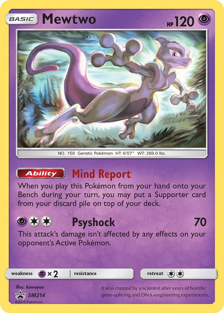 Mewtwo Cosmos Holo SM214 Pokémon Sun & Moon Promos Raw