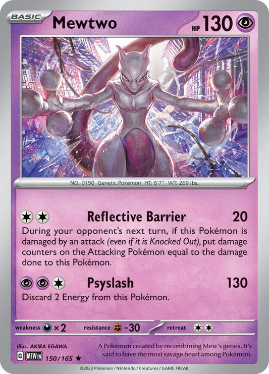Mewtwo Holo 150/165 Scarlet & Violet 151 Pokémon Raw
