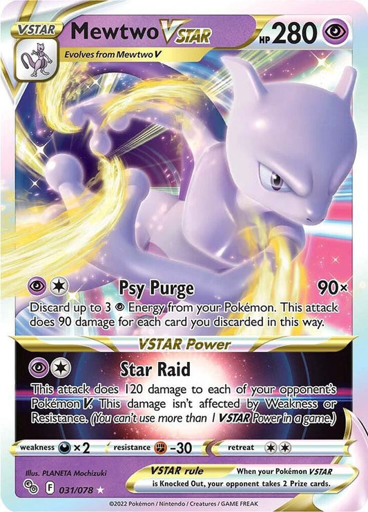 Mewtwo VStar 31/78 Pokémon Pokémon Go Raw