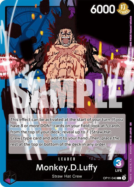 Monkey.D.Luffy L OP11-040 A Fist of Divine Speed One Piece! Raw