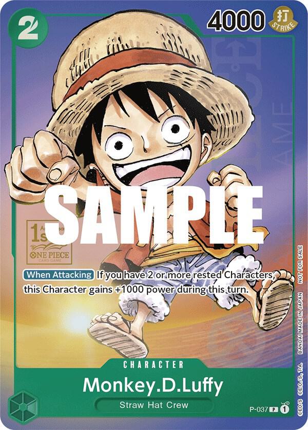 Monkey.D.Luffy P-037 1st Anniversary Promo Piece Raw