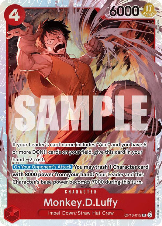 Monkey.D.Lufy SR OP16-015 The Time of Battle ONE PIECE! Raw