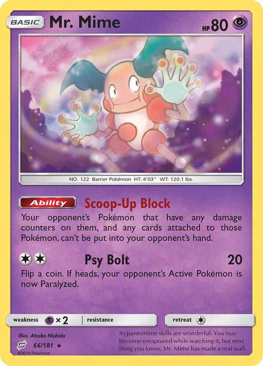 Mr. Mime 66/181 Reverse Holo Pokémon Team Up Raw