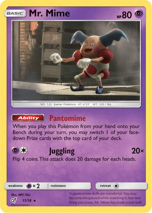 Mr.Mime Holo 11/18 Pokémon Detective Pikachu Raw