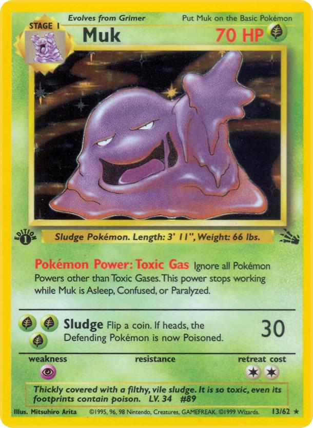 Muk 13/62 Holo Pokémon Base Set Fossil Raw