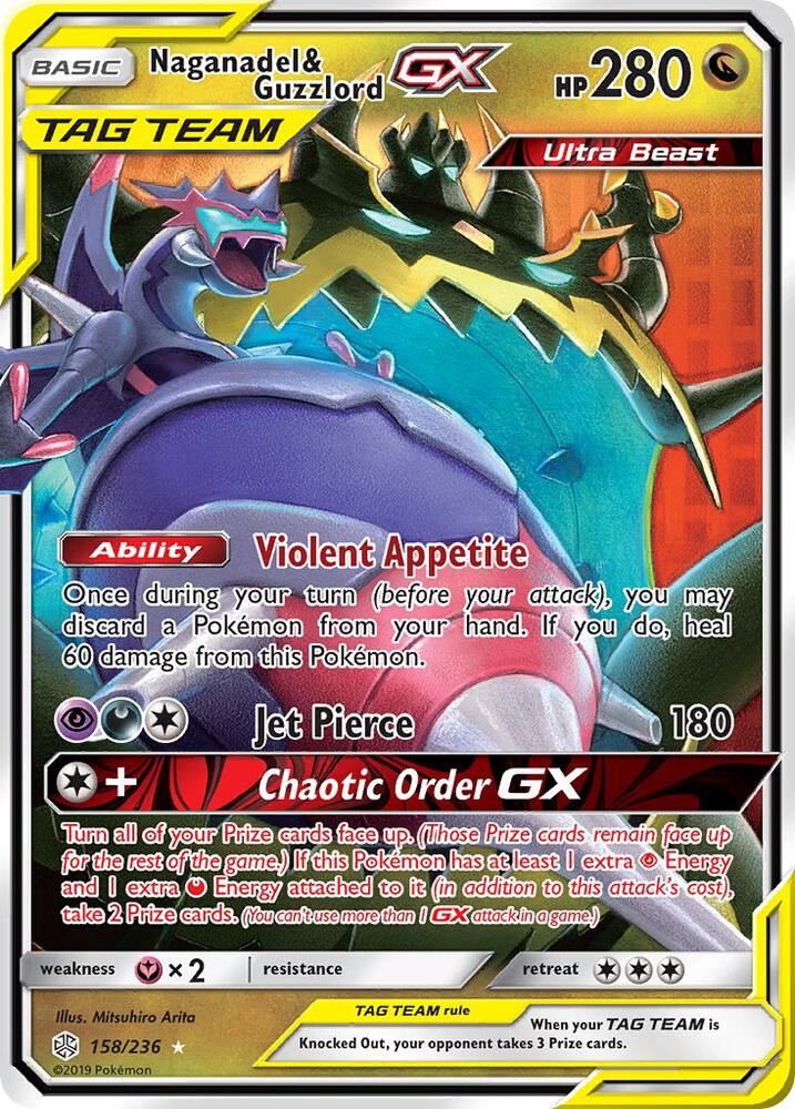 Nagadel & Guzzlord GX Tag Team 158/236 Pokémon Cosmic Eclipse Raw