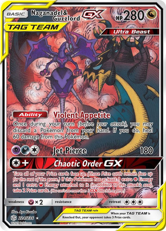 Nagadel & Guzzlord GX Tag Team 224/236 Pokémon Cosmic Eclipse Raw