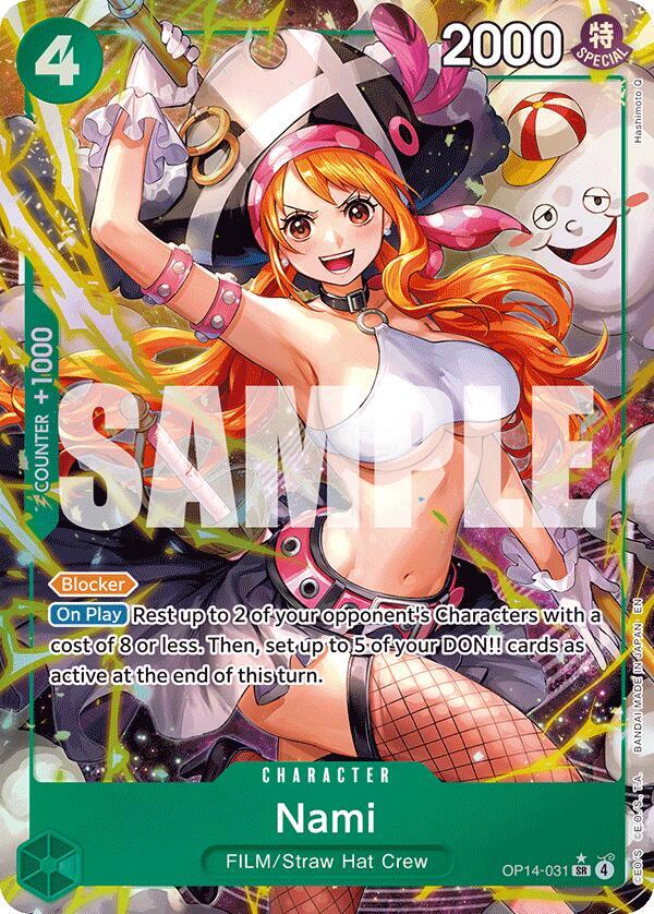 Nami SR AA OP14-031 The Azure Sea's Seven One Piece Raw