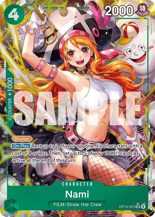 Nami SR AA OP14-031 The Azure Sea's Seven One Piece Raw