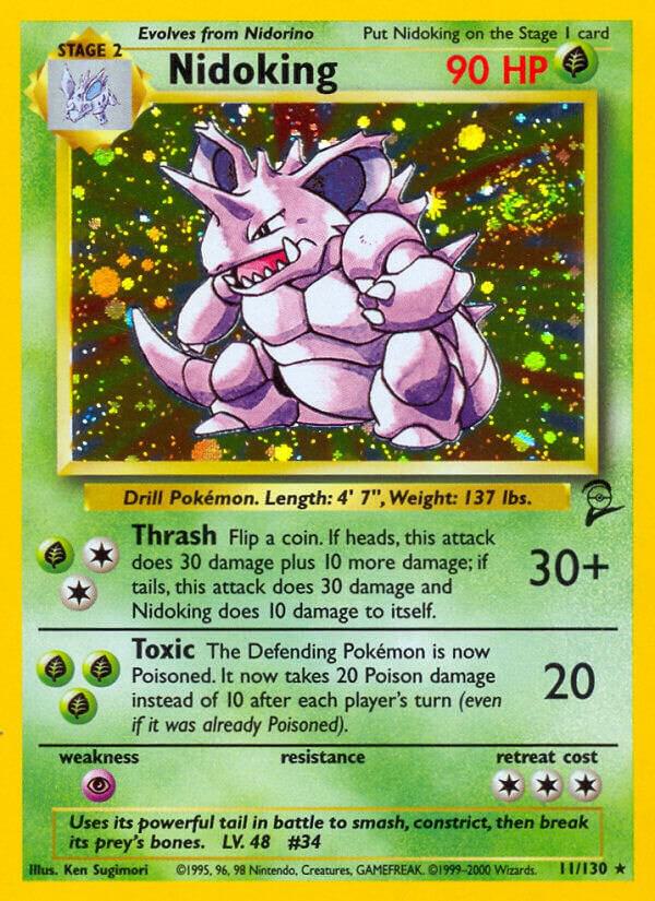 Nidoking 11/130 Cosmos Holo Pokémon Base Set 2 Raw