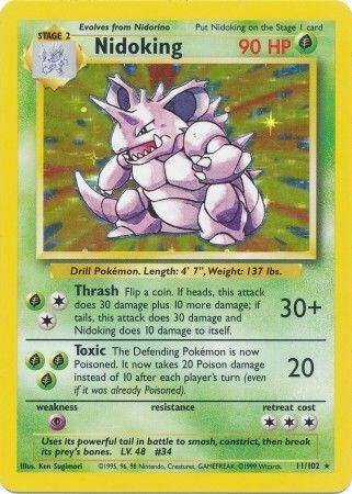 Nidoking Holo 11/102 Pokémon Base Set Unlimited
