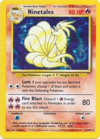 Ninetales 12/102 Holo Pokémon Base Set Raw