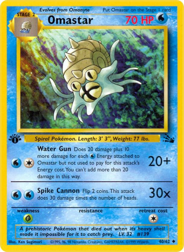 Omastar 40/62 Pokémon Fossil Raw