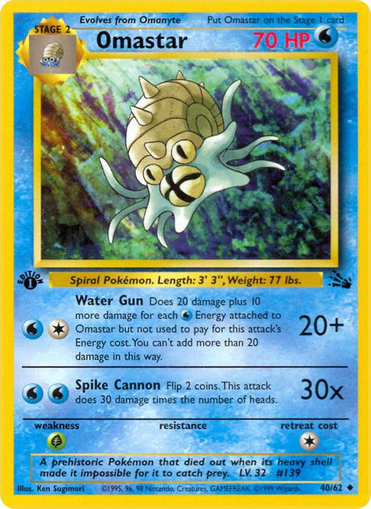Omastar 40/62 Pokémon Fossil Raw