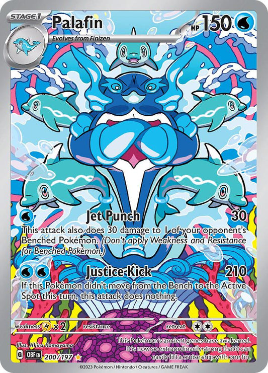 Palafin EX 200/197 Pokémon Scarlet & Violet Obsidian Flames Raw