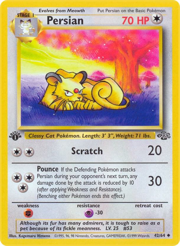 Persian 42/64 Pokémon Jungle Raw