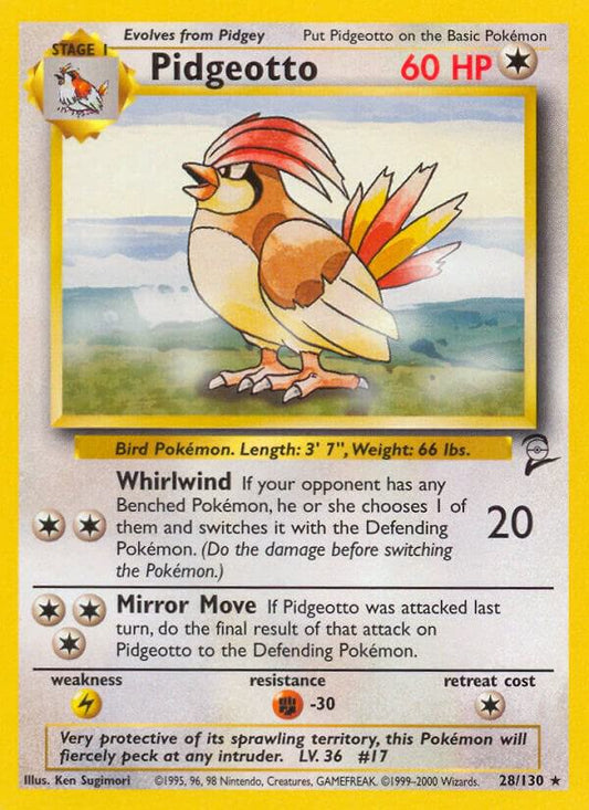 Pidgeotto 28/130 Pokémon Base Set 2 Raw