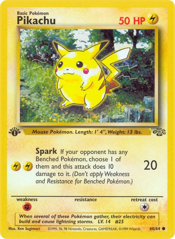 Pikachu 60/64 Pokémon Jungle Raw