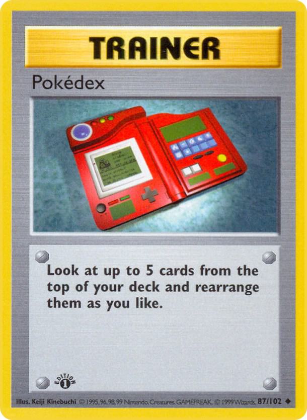 Pokédex 87/102 Pokémon Base Set Shadowless Raw