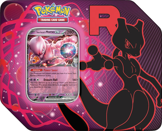 Pokémon Scarlet & Violet Destined Rivals Team Rocket's MewTwo Collection Tin