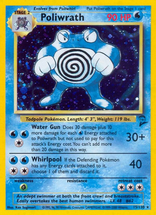 Poliwrath 15/130 Cosmos Holo Pokémon Base Set 2 Raw