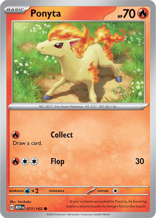 Ponyta Reverse Holo 077/165 Scarlet & Violet 151 Pokémon Raw