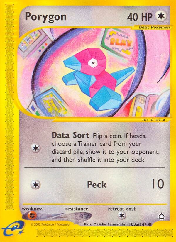 Porygon 103a/147 Reverse Holo Pokémon E-Series Aquapolis Raw