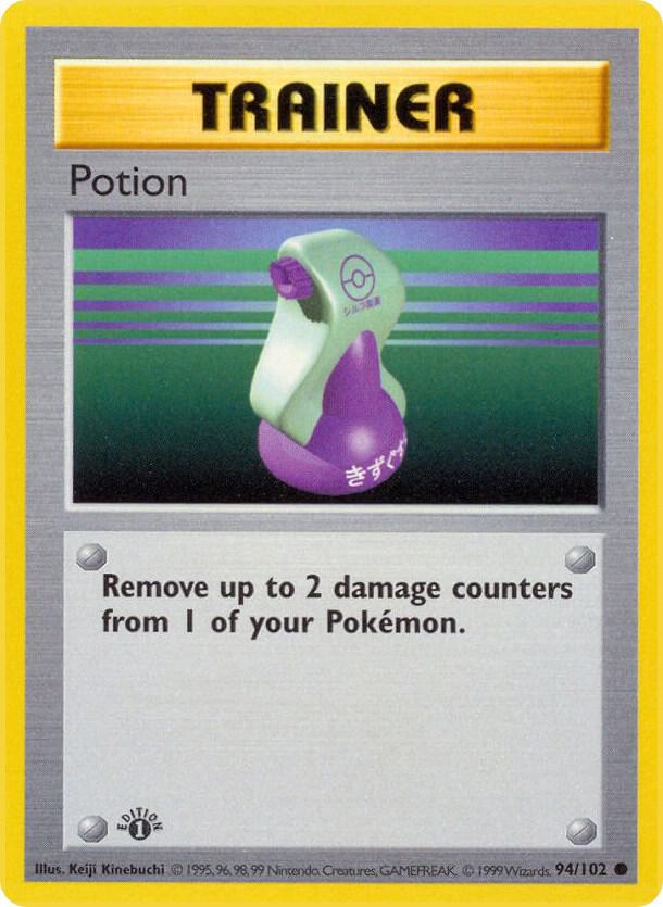 Potion 94/102 Pokémon Base Set Shadowless Raw