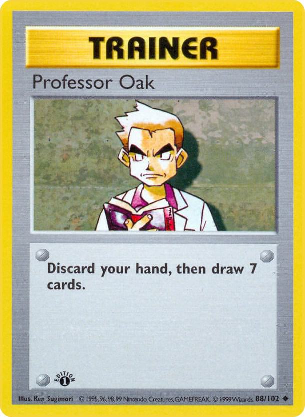 Professor Oak 88/102 Pokémon Base Set Shadowless Raw