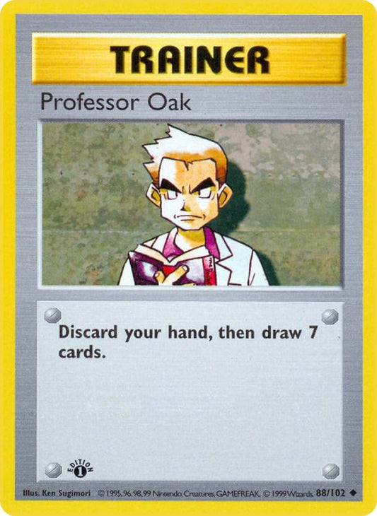 Professor Oak 88/102 Pokémon Base Set Shadowless Raw