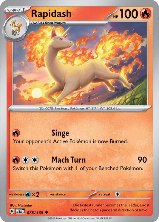 Rapidash Reverse Holo 078/165 Scarlet & Violet 151 Pokémon Raw