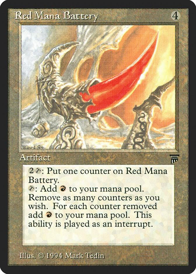 Red Mana Battery Magic The Gathering Legends 1st Edition Raw
