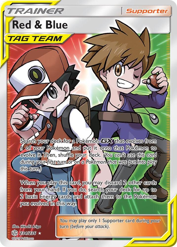 Red & Blue Tag Team 234/236 Pokémon Cosmic Eclipse Raw