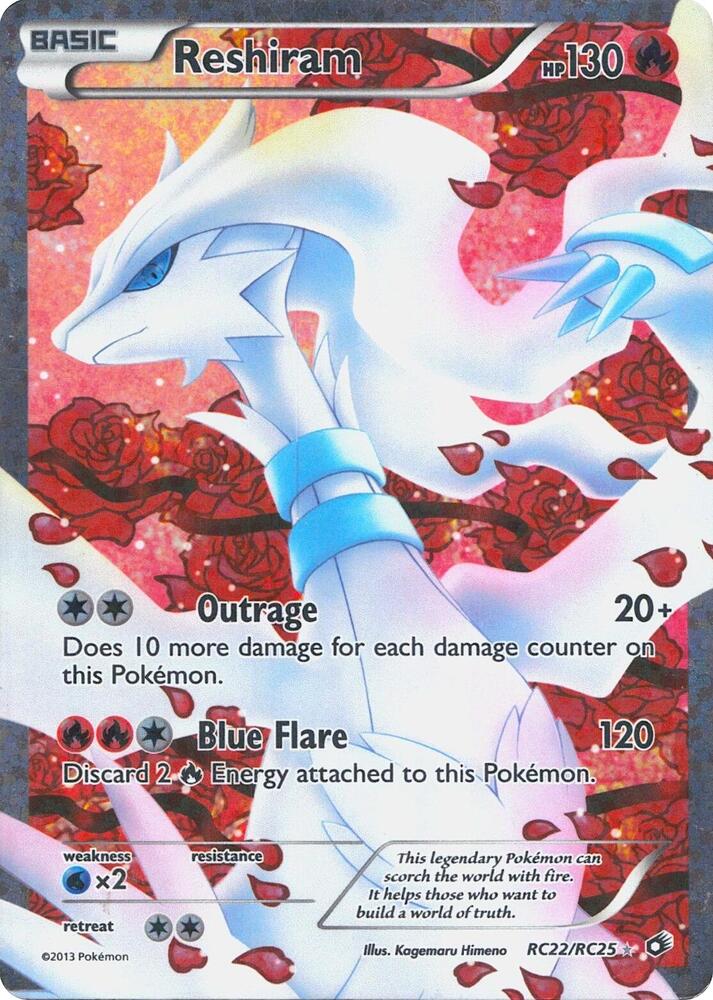 Reshiram RC22/RC25 Pokémon Black & White Legendary Treasures Raw