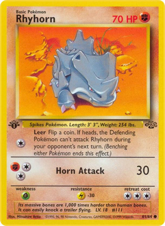 Rhyhorn 61/64 Pokémon Jungle Raw