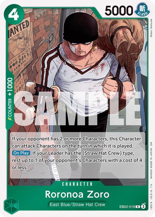 Roronoa Zoro Foil EB02-019 Extra Booster: 25th Anniversary Collection One Piece Raw