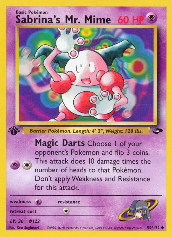 Sabrina's Mr. Mime 59/122  Pokémon Base Set Gym Challenge Raw